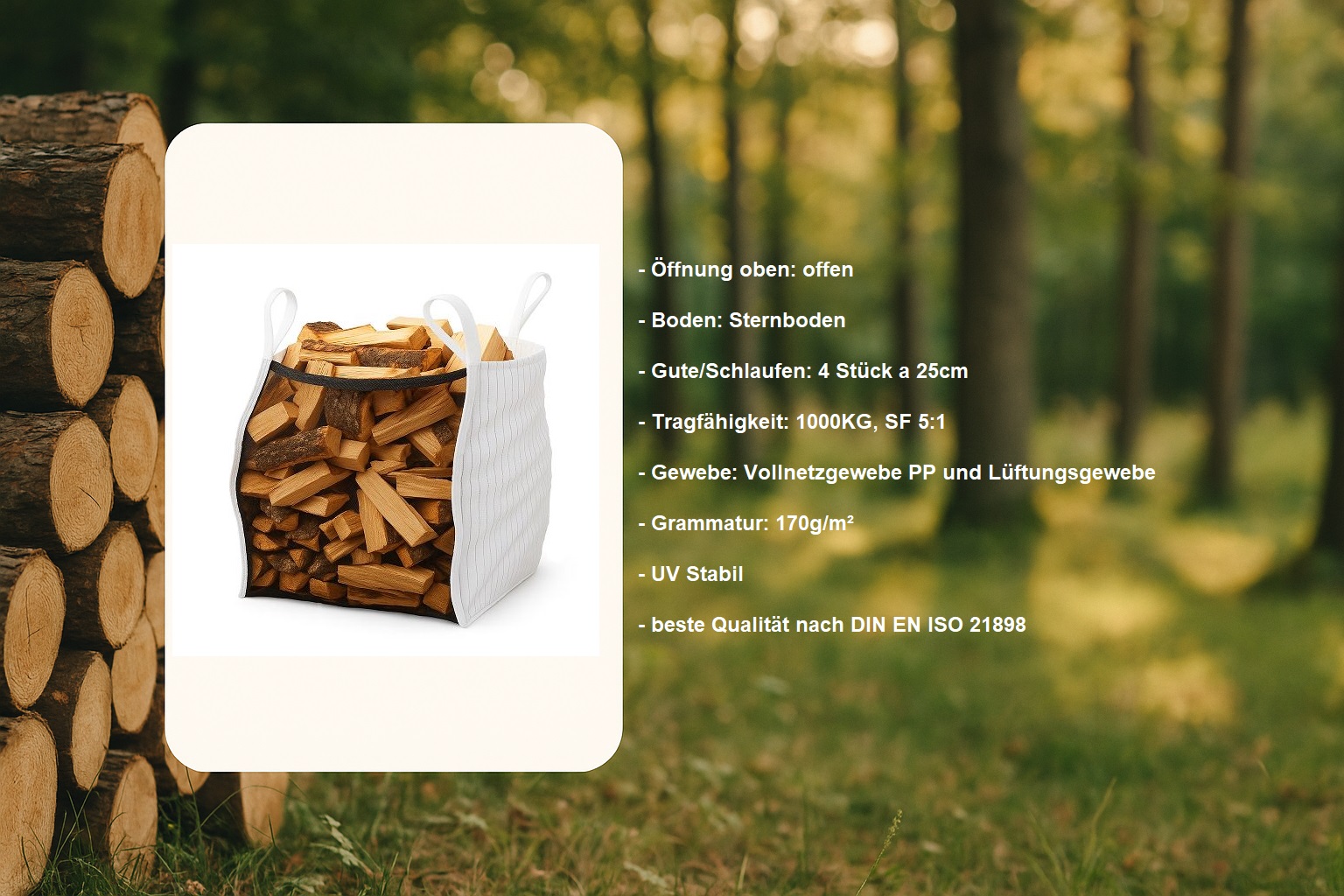 Holzbag 100x100x120cm Sternenboden
