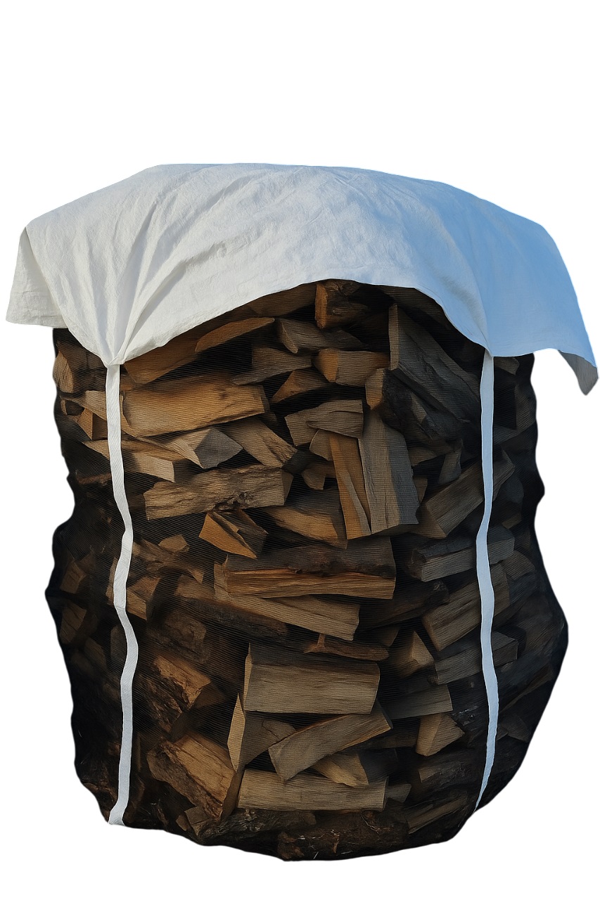 Premium Holzbag 100x100x120cm mit Abdeckung