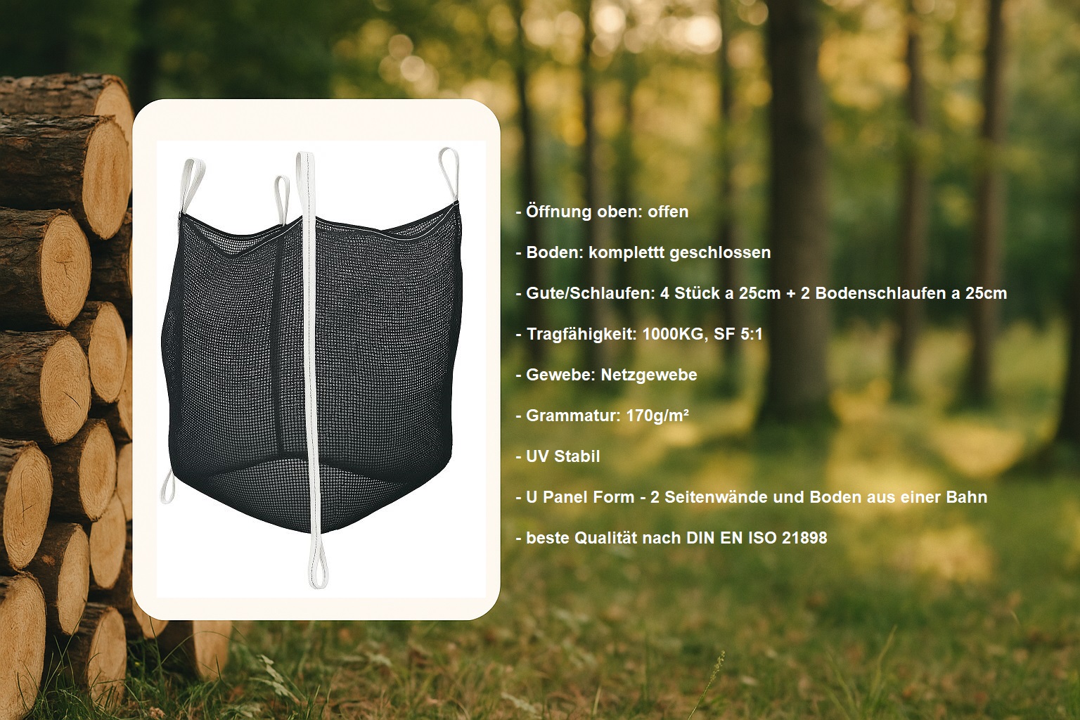 Premium Holzbag 100x100x120cm Woodbag