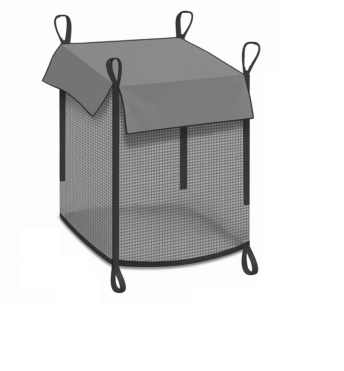 Premium Holzbag 100x100x120cm mit Abdeckung